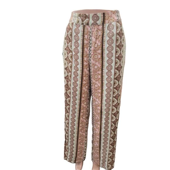 NEW Spense Women's Printed Pull On Pants Boho Beachy Pockets Size‎ Large - Picture 2 of 10